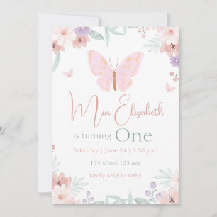 Invitación Butterfly Birthday