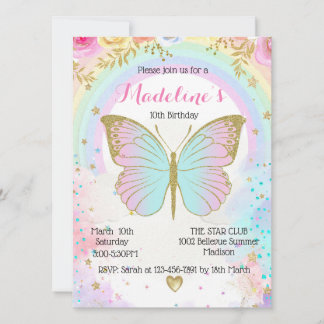 Invitación Butterfly Birthday invitation 