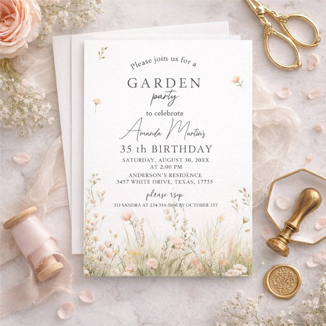 Invitación butterfly birthday invitation, spring flowers (Subido por el creador)