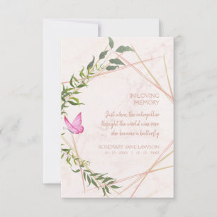 Invitación Butterfly Botanical Funeral Loved One Deceased