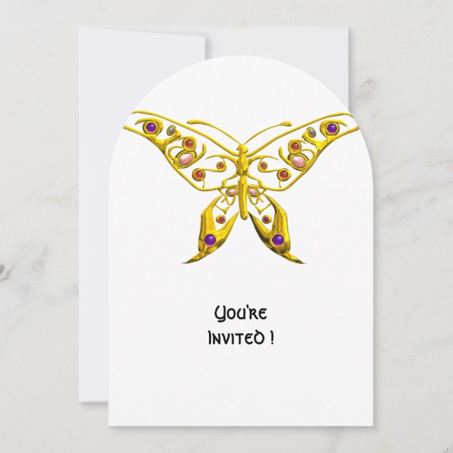 Invitación BUTTERFLY DE HIPER DE ORO,Invitación a la boda de  (Anverso)
