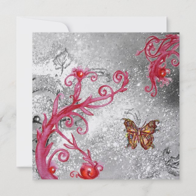 Invitación BUTTERFLY EN SPARKLES Elegante Boda hielo metálico (Anverso)