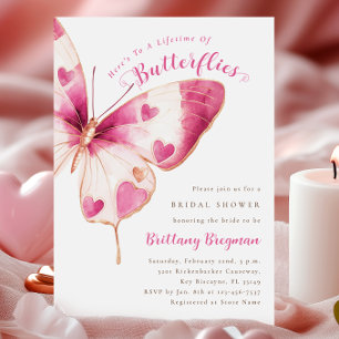 Invitación Butterfly Hearts Bridal Shower