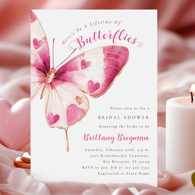 Invitación Butterfly Hearts Bridal Shower (Subido por el creador)