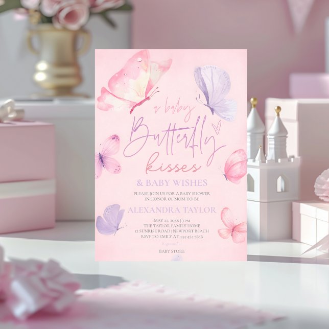 Invitación Butterfly Kisses Wishes elegant classy stylish  (Subido por el creador)