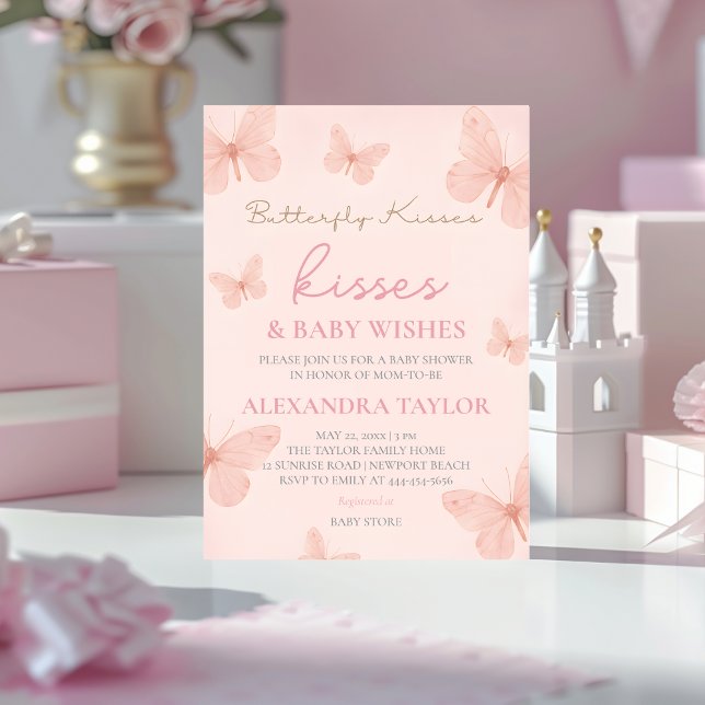 Invitación Butterfly Kisses Wishes elegant classy stylish (Subido por el creador)