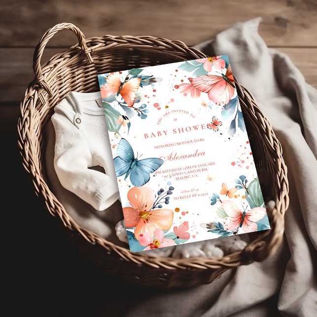 Invitación Butterfly Meadow Baby Shower (Subido por el creador)
