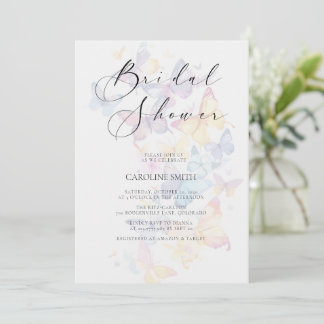 Invitación Butterfly Pastel Bridal Shower Invitation
