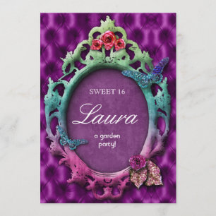 Invitación Butterfly Sweet 16 Fiesta de Jardín Vin