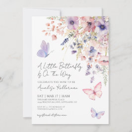 Invitación Butterfly Wildflower Baby Shower