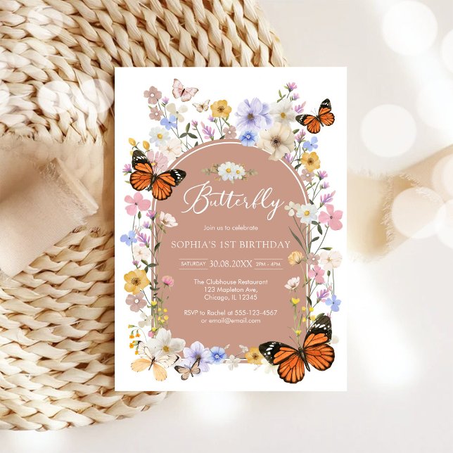 Invitación Butterfly Wildflower Baby Shower Invitation (Subido por el creador)