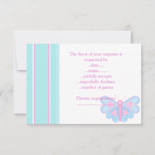 INVITACIÓN BUTTERFLY WISHES RSVP (Anverso)