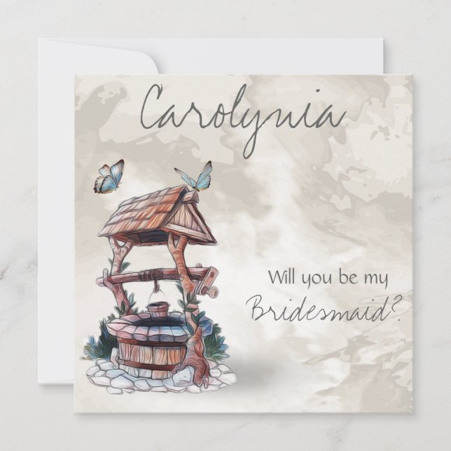 INVITACIÓN BUTTERFLY WISHING BIEN BRIDESMAID INVITE (Anverso)