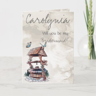 INVITACIÓN BUTTERFLY WISHING WELL BRIDESMAID INVITE