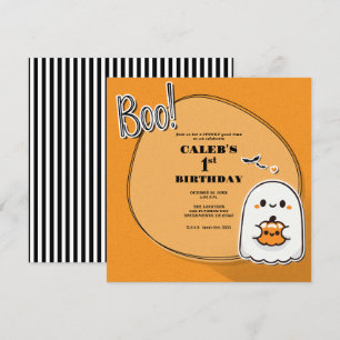 Invitación ¡BUU! Fiesta de Cumpleaños número 1 de Pequeño Fan