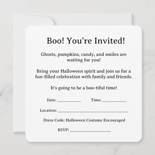 Invitación ¡Buuu! ¡Estás invitado! (Reverso)