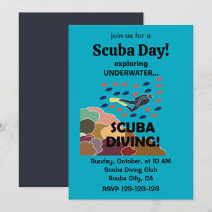 Invitación Buzo bajo el mar Día de buceo