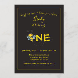 Invitación Buzz en la fiesta de primer cumpleaños de Bee