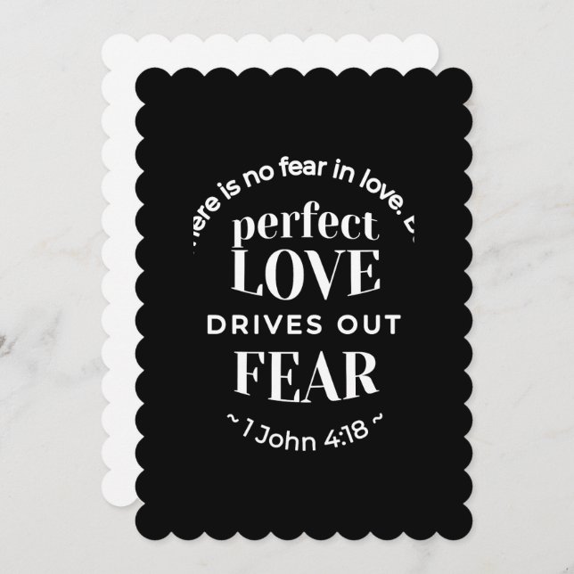 Invitación BW 'El Amor Perfecto Echa Fuera el Miedo' - 1 Juan (Anverso / Reverso)