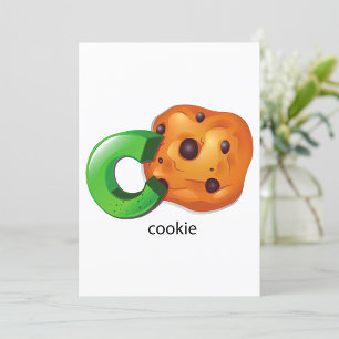 Invitación C es para la letra del alfabeto de galletas con ch