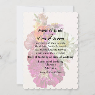 Invitación c_ZinniaColoresMixtosRamoDeZinnia Boda Mixta Pr