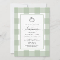 Caall Pumpkin Sage Green Gingham Christening