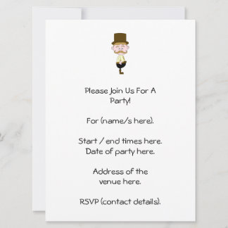 Invitación Caballero con bigote y sombrero superior.