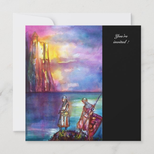Invitación Caballeros medievales de PENDRAGON, Lago Sunset, F (Anverso)