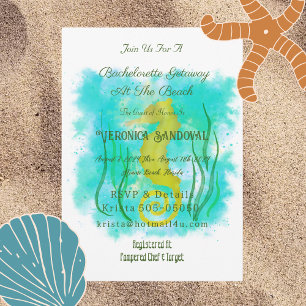Invitación Caballito de mar amarillo bajo el mar