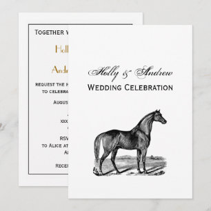 Invitación Caballo Antiguo de Pie