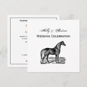 Invitación Caballo Antiguo de Pie