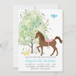 Invitación Caballo, Árboles, Pony Rides Cumpleaños Ecuestre