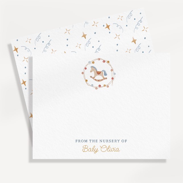 Invitación caballo balancín, pompones, del vivero de la tarje (Subido por el creador)