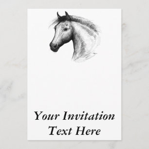 Invitación Caballo:  Blanco