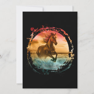 INVITACIÓN CABALLO CORRIENDO EN PAISAJE MARINO COSTERO