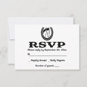 Invitación Caballo de boda RSVP Western Country Horseshoe