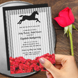 Invitación Caballo de carreras y Rosas Derby Bridal