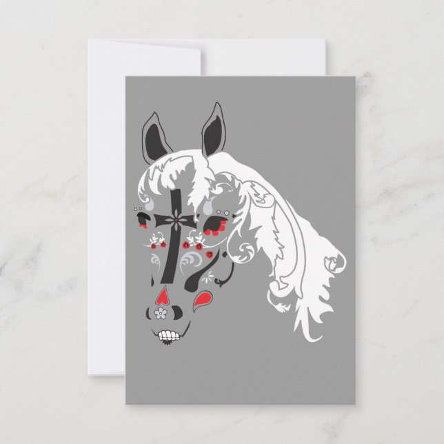 Invitación caballo de cráneo de azúcar (Anverso)