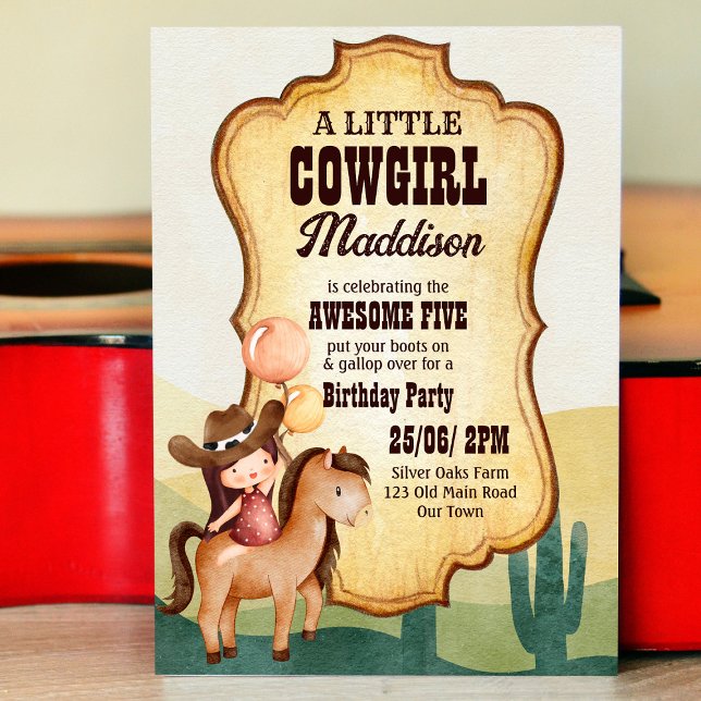 Invitación Caballo de fiesta de cumpleaños de vaca salvaje y  (Subido por el creador)