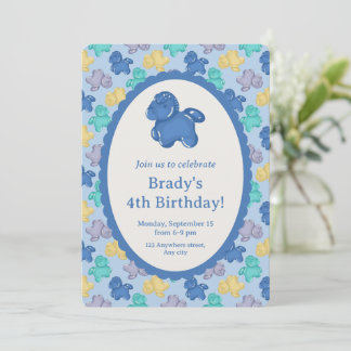 Invitación Caballo de Gominola Glacial Berry Azul Hielo Fiest