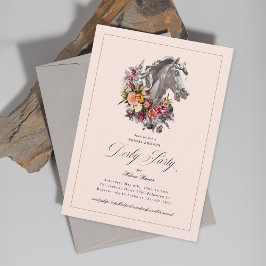 Invitación Caballo de guirnalda floral elegante fiesta Derby