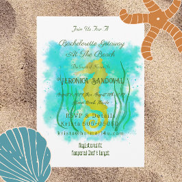 Invitación Caballo de mar amarillo bajo el mar
