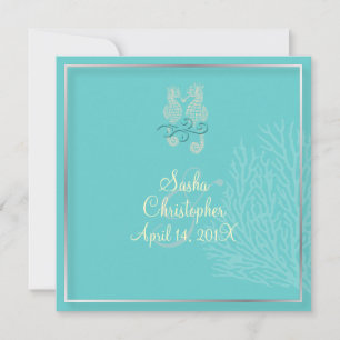 Invitación Caballo de mar de PixDezines + color de Boda/diy d