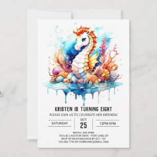 Invitación Caballo de mar Serenade Subacuático Whimsy Cumplea