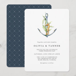 Invitación Caballo de mar y Boda Náutico Anchor