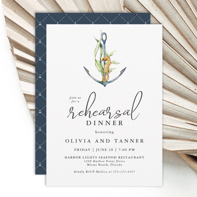 Invitación Caballo de mar y cena de ensayo náutico (Subido por el creador)