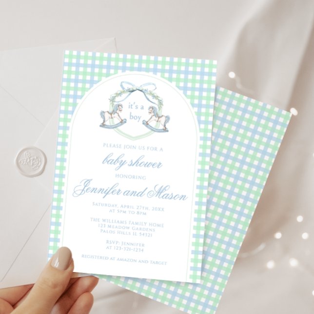 Invitación Caballo de mecanografía verde azul arco de arco de (Subido por el creador)