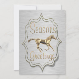 Invitación Caballo de oro en vacaciones occidentales plateada