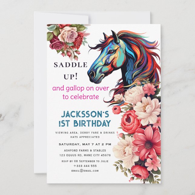 Invitación Caballo de raza moderna Derby Fiesta Ecuestre (Anverso)