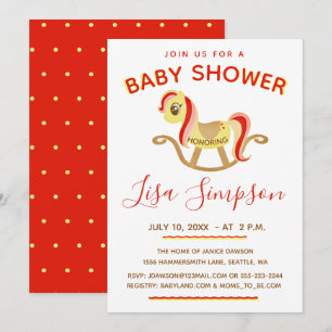 Invitación Caballo de Rocas, Baby Shower lindo
